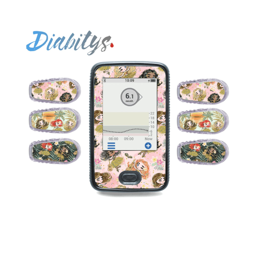 Dexcom G6 Receiver & Six Transmitter Stickers - Tropical Girls Pink