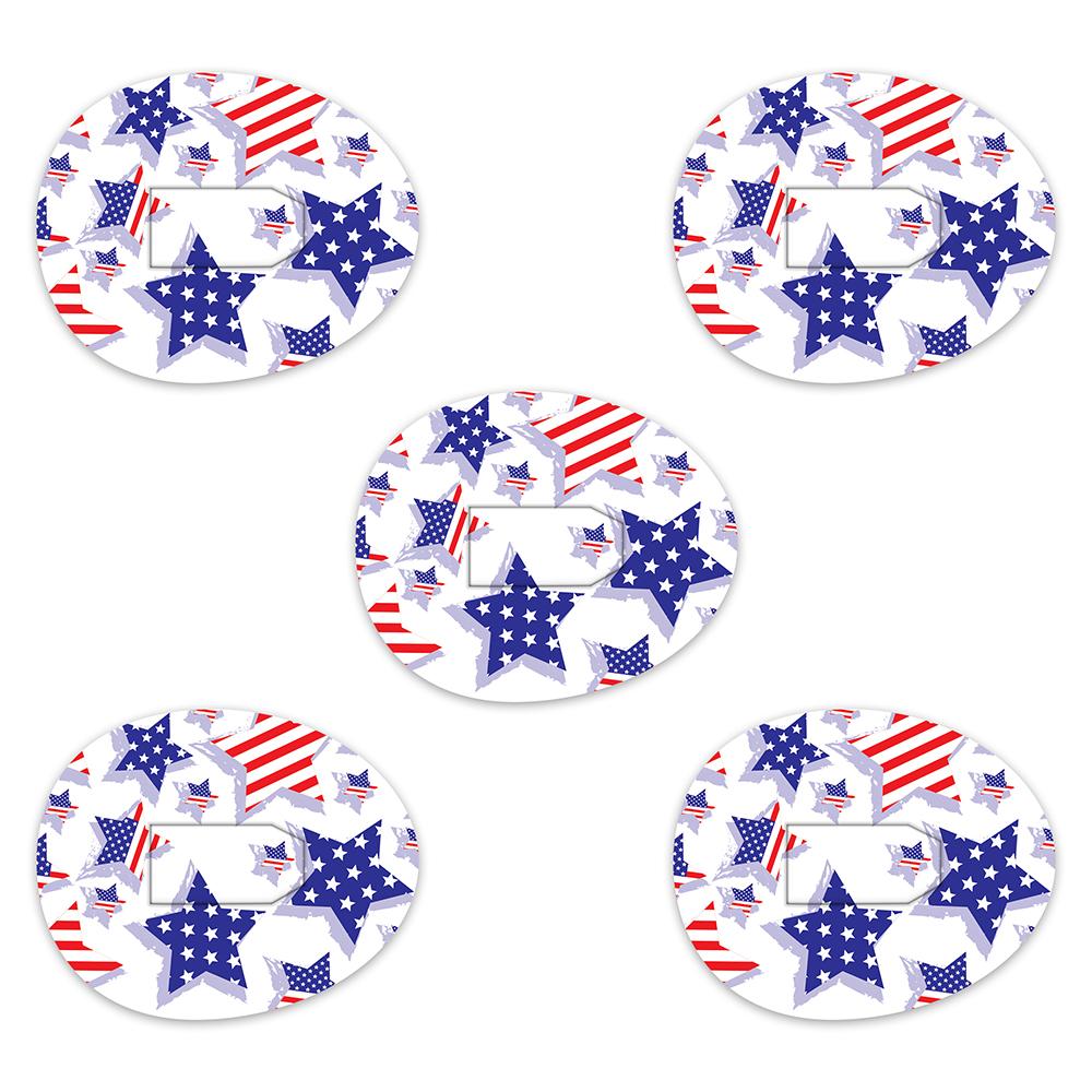 Dexcom USA Flag Stars Design Patches
