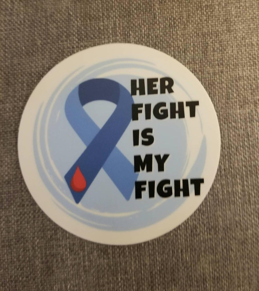Dia-Be-Tees Her fight is my fight T1D sticker - The Useless Pancreas