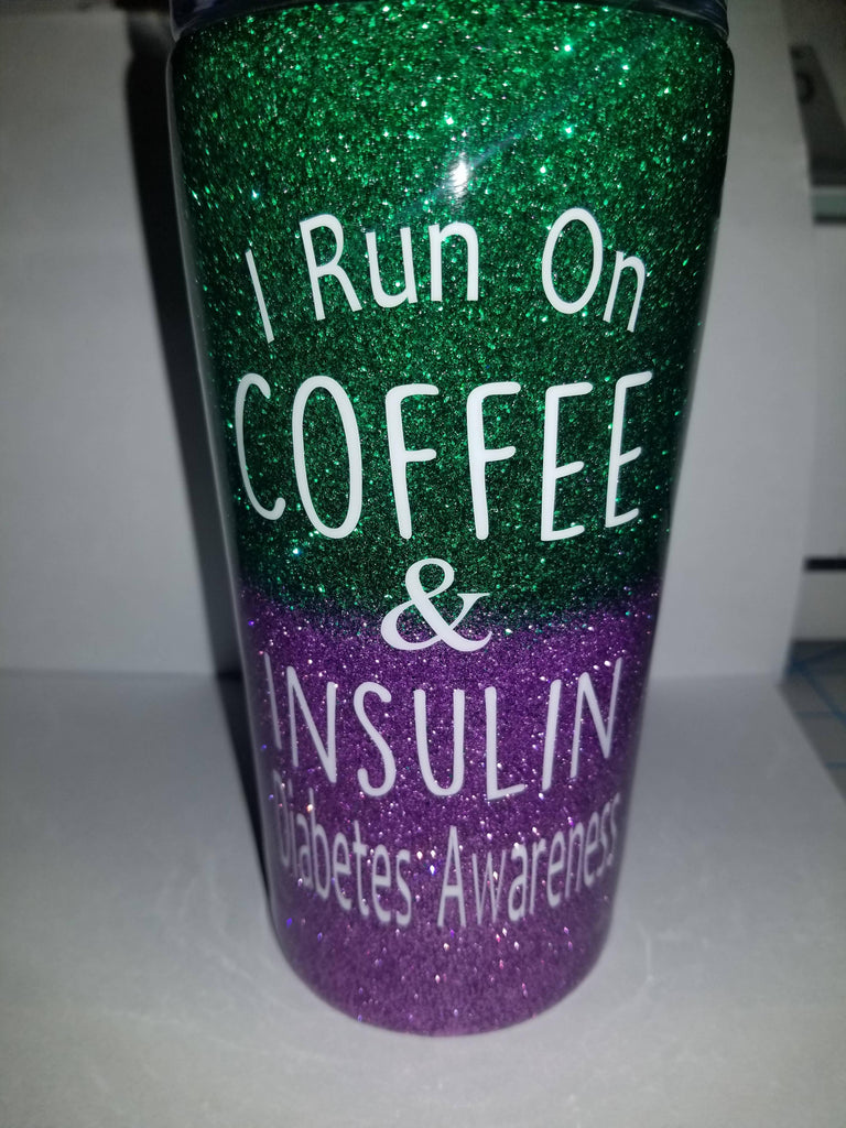 Diabetic Tumbler - I Run On Coffee & Insulin - 20oz - The Useless Pancreas
