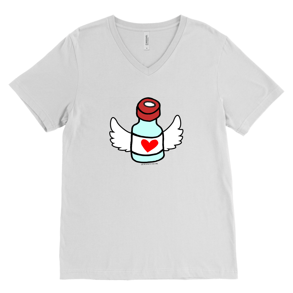 Men's V-Neck T-Shirt - Flying Vial - The Useless Pancreas