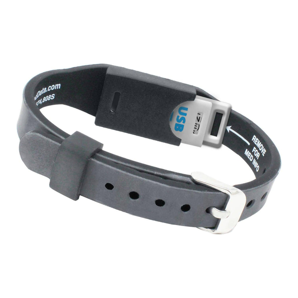 Elite II USB Plus Medical Alert ID Bracelet - Engraved - The Useless Pancreas