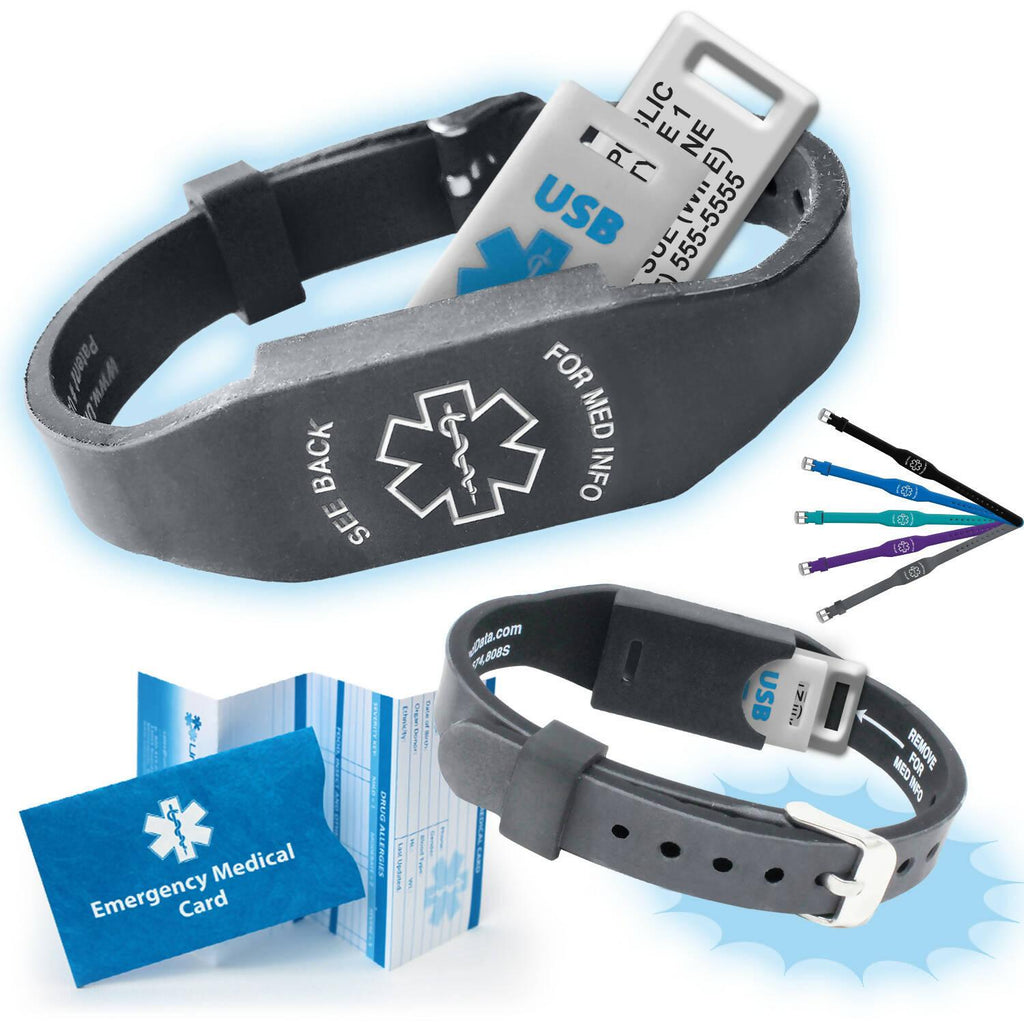 Elite II USB Plus Medical Alert ID Bracelet - Engraved - The Useless Pancreas