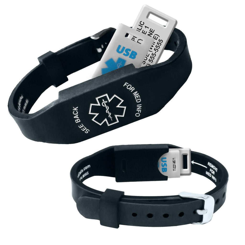 Elite II USB Plus Medical Alert ID Bracelet - Engraved - The Useless Pancreas
