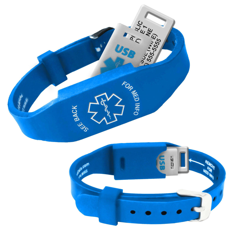 Elite II USB Plus Medical Alert ID Bracelet - Engraved - The Useless Pancreas