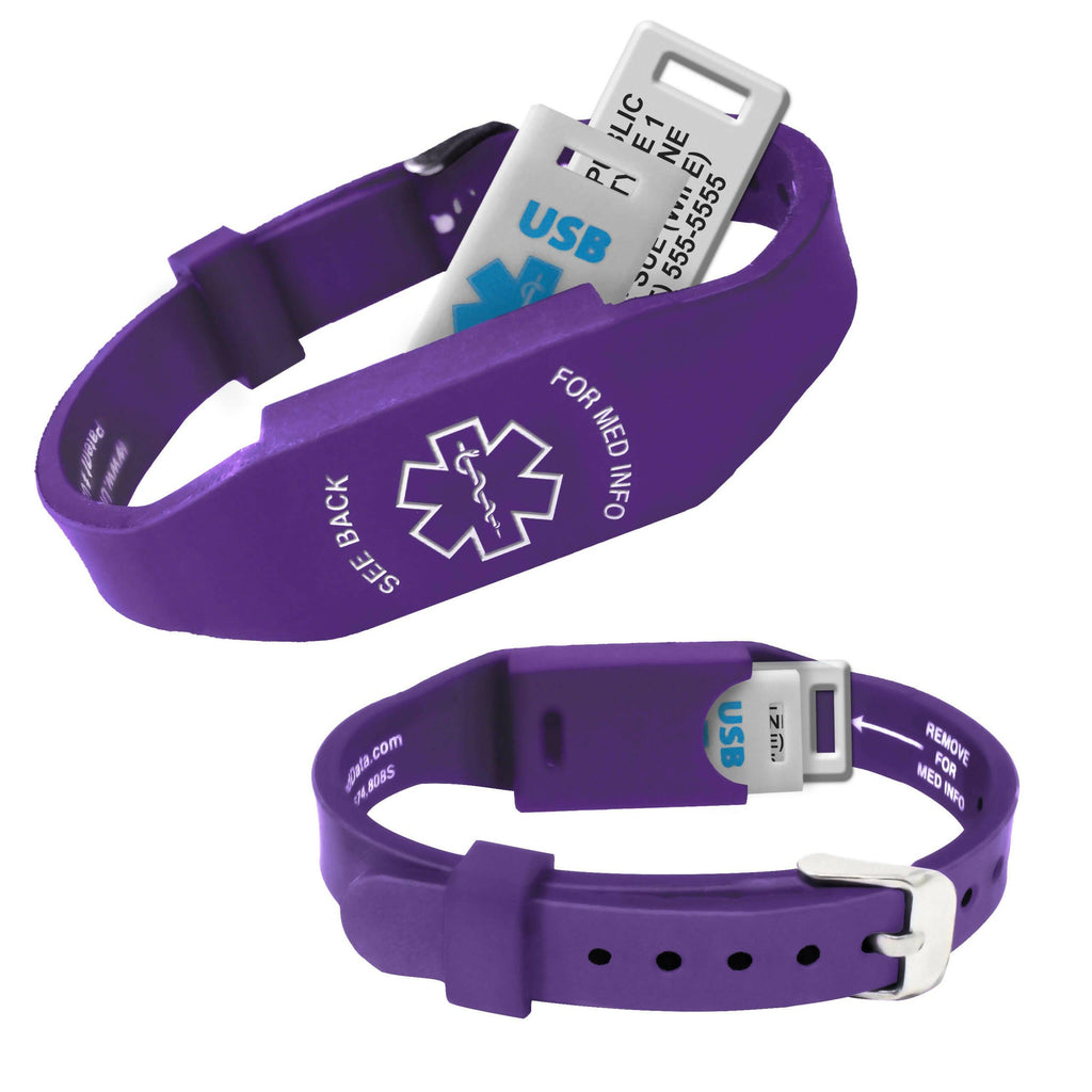 Elite II USB Plus Medical Alert ID Bracelet - Engraved - The Useless Pancreas
