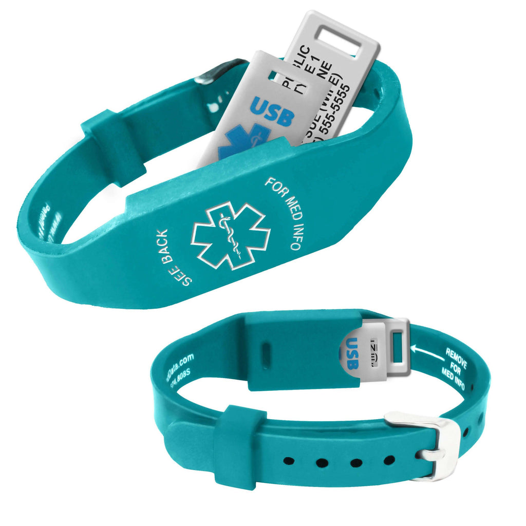 Elite II USB Plus Medical Alert ID Bracelet - Engraved - The Useless Pancreas