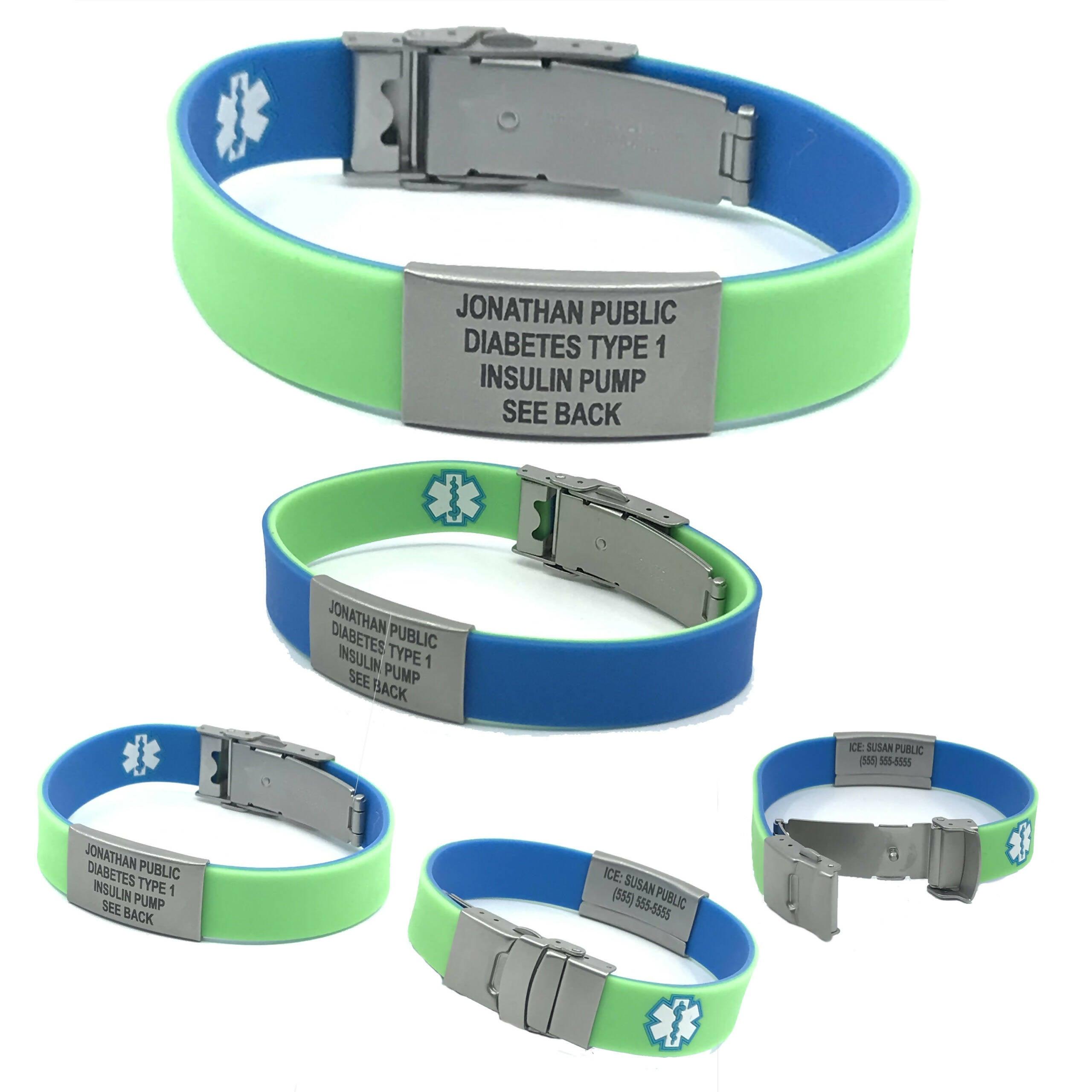 Buy linnalove-Pre-Engraved Simple Rolo Chain Medical Alert id Bracelet for  Women-Diabetes Type 1 at Amazon.in