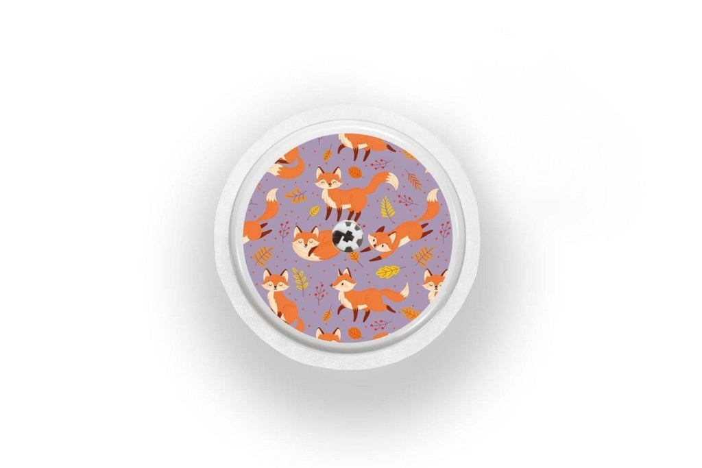Fox in the Fall Stickers for Libre 2 diabetes supplies and insulin pumps