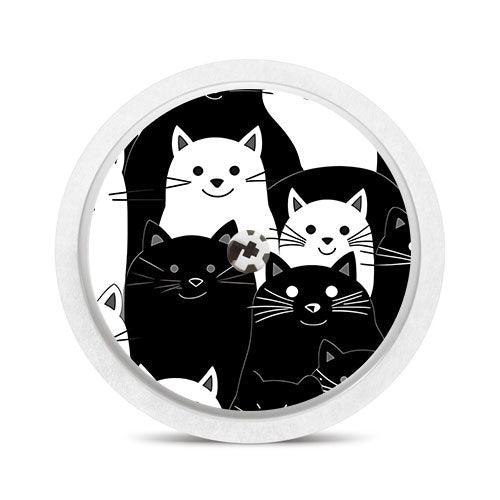 Freestyle Libre 1 & 2 sensor sticker: Black and white cats - The Useless Pancreas