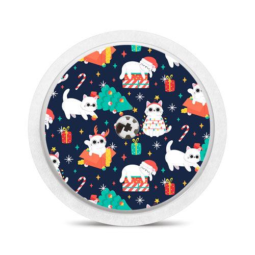Freestyle Libre 1 & 2 sensor sticker: Playful Christmas cats - The Useless Pancreas