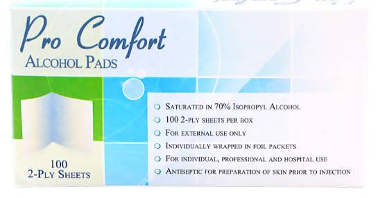 Home Aid Pro Comfort Alcohol Pads - 100 Sheets - The Useless Pancreas