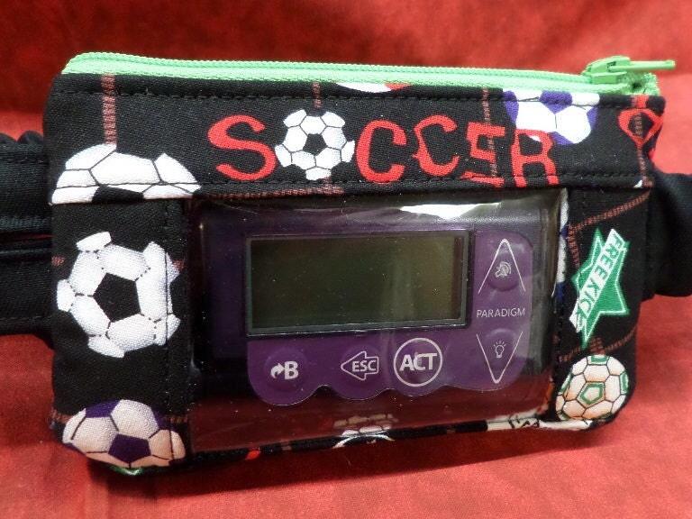Insulin Pump Pouch/Case With Window by Dazzling Pump Pouches - Soccer - The Useless Pancreas