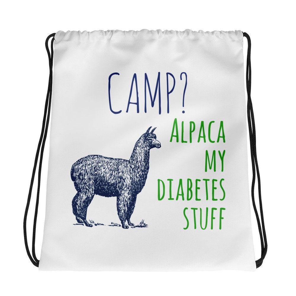 Dia-Be-Tees Camp Alpaca Diabetes Drawstring bag - The Useless Pancreas