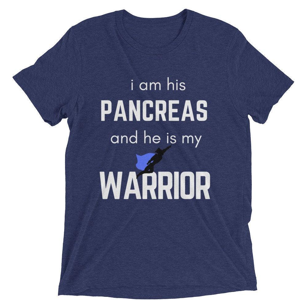 Dia-Be-Tees I am his Pancreas His Warrior Diabetes Short sleeve t-shirt - The Useless Pancreas