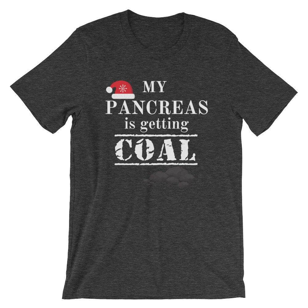 Dia-Be-Tees My Pancreas is getting Coal Diabetes Short-Sleeve Unisex T-Shirt - The Useless Pancreas
