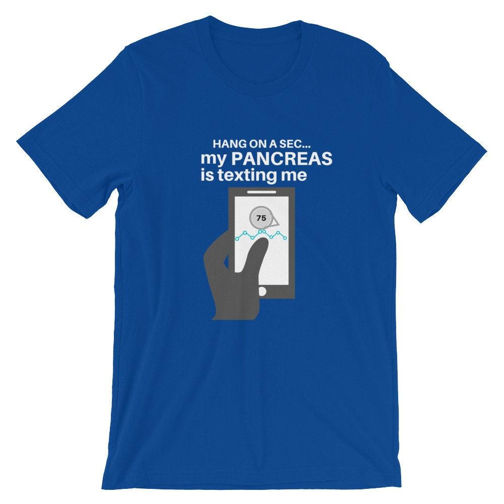 Dia-Be-Tees Pancreas is Texting Diabetes Dexcom Short-Sleeve Unisex T-Shirt - The Useless Pancreas