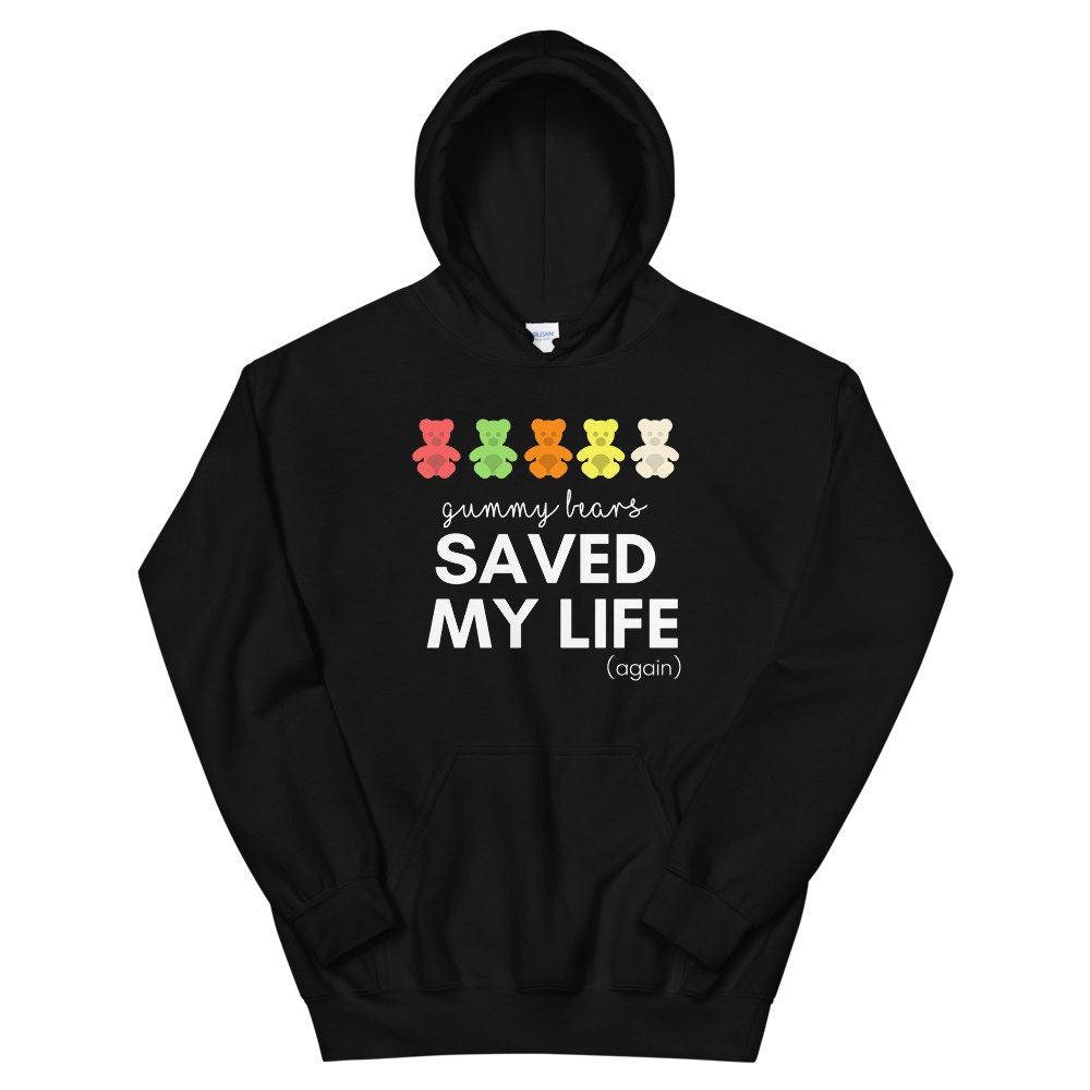 Dia-Be-Tees Gummy Bears Saved my life T1D Hooded Sweatshirt - The Useless Pancreas