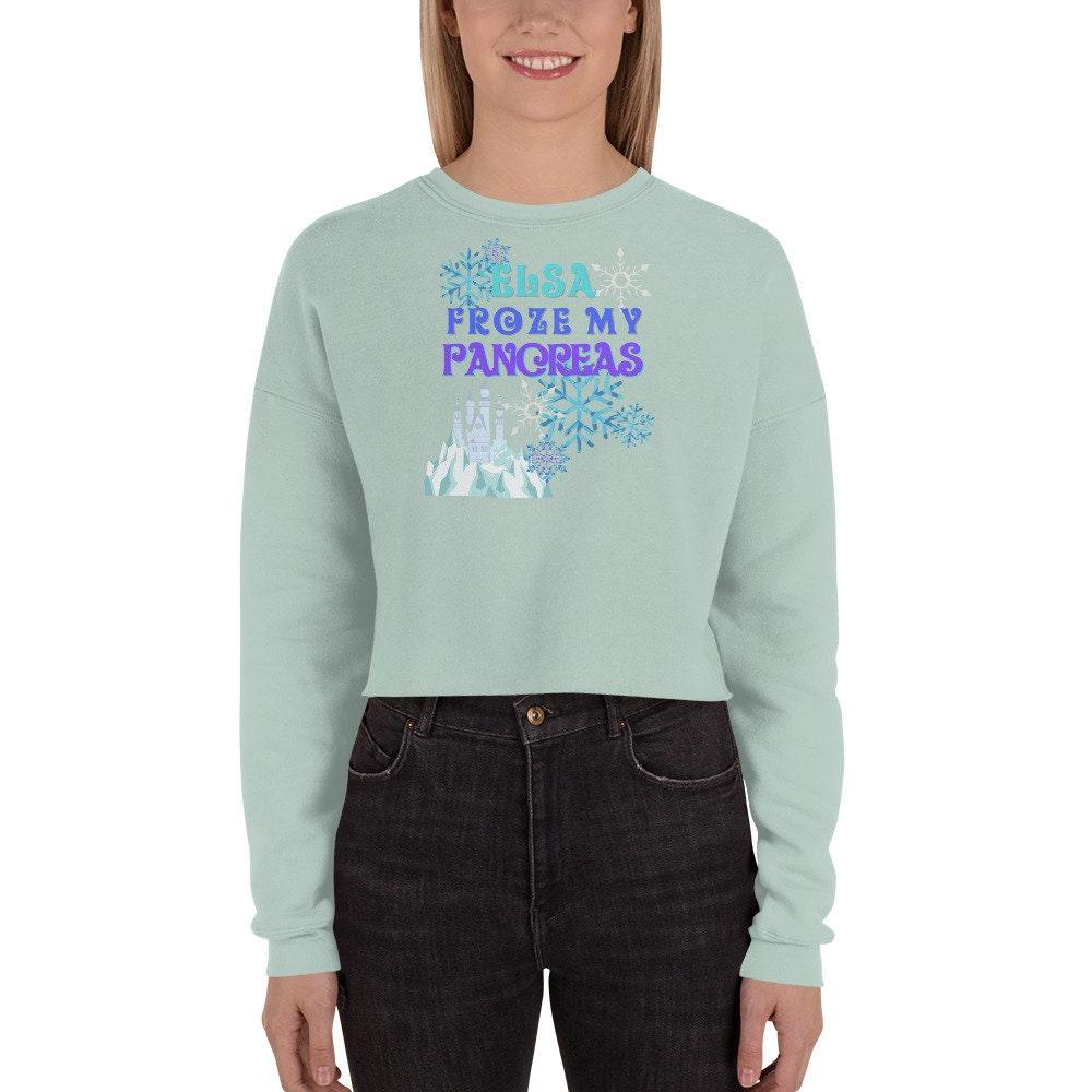Dia-Be-Tees Frozen Pancreas T1D cropped Crop Sweatshirt - The Useless Pancreas