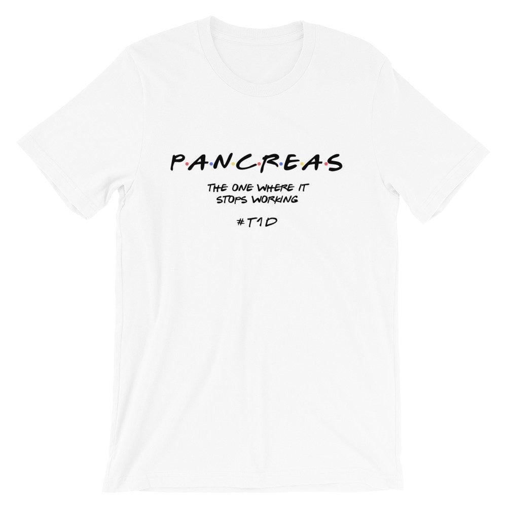 Dia-Be-Tees Friends Pancreas T1D Short-Sleeve Unisex T-Shirt - The Useless Pancreas