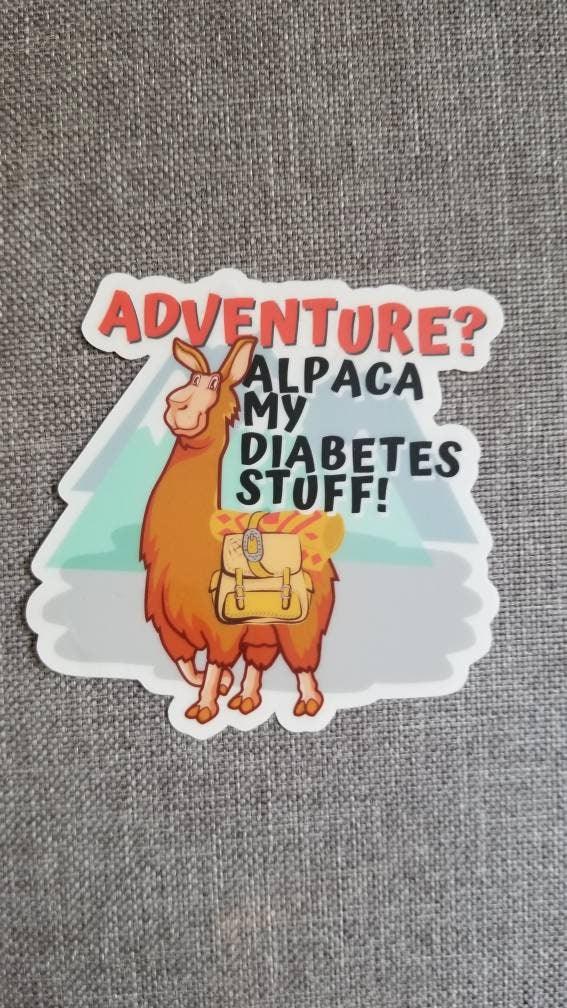 Dia-Be-Tees Adventure Alpaca CLEAR sticker - The Useless Pancreas