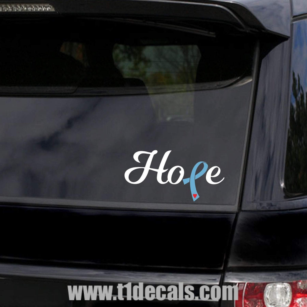Hope - Type 1 Diabetic Car Decal - Laptop Decal - T1D -jdrf fundraiser - The Useless Pancreas