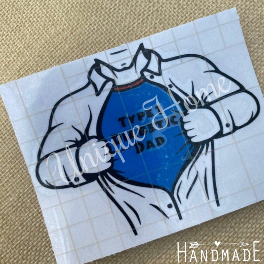 Diabetes Decal, Type 1 Diabetic Dad Decal, Type 1 Diabetes, Super Dad Sticker, Diabetes, Man Diabetes Stickers, Truck Decals, Autoimmune - The Useless Pancreas
