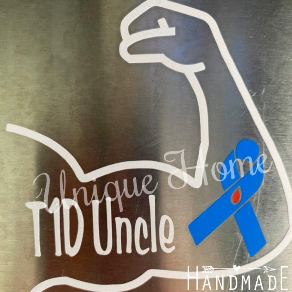 Diabetes Decals, Type 1 Diabetic Uncle Decal, Type 1 Bicep Sticker Decal, Masculine Type 1 Decals, Car Stickers, Type 1 Diabetes Awareness, - The Useless Pancreas