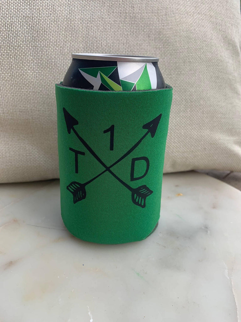 Green T1D Arrows Can Coozie - The Useless Pancreas
