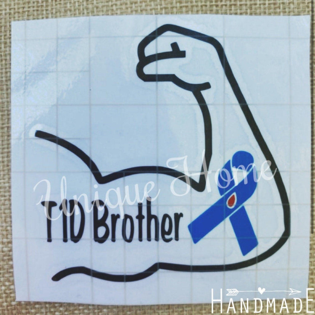Diabetes Decal, Type 1 Diabetic Brother Decal, Type 1 Bicep Sticker Decal, Masculine Type 1 Decals, Car Stickers, Type 1 Man Decals, Type - The Useless Pancreas