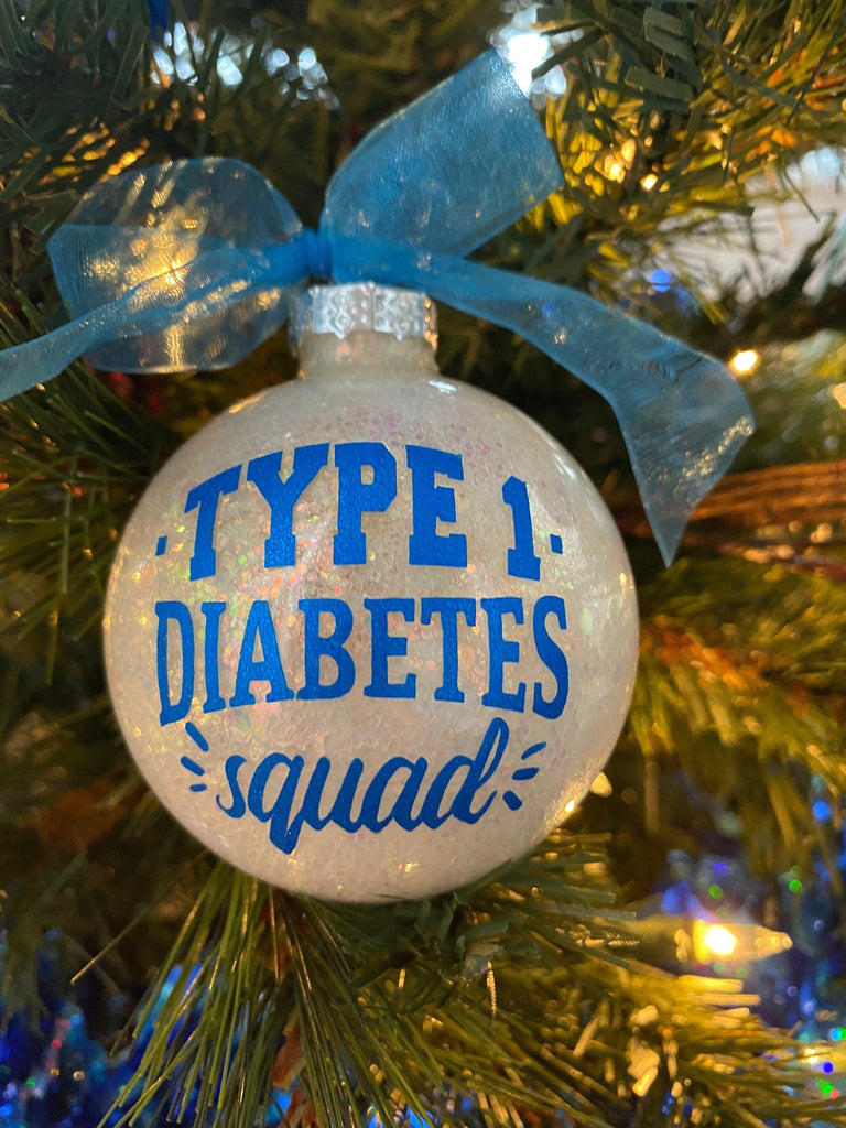 Diabetes Ornament, Type 1 Diabetes Ornament, Awareness Ornament, Type 1 Diabetes Squad Ornaments, White Ornaments, Autoimmune, T1D Gifts - The Useless Pancreas