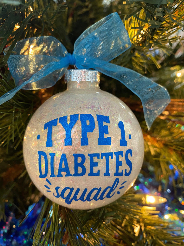 Diabetes Ornament, Type 1 Diabetes Ornament, Awareness Ornament, Type 1 Diabetes Squad Ornaments, White Ornaments, Autoimmune, T1D Gifts - The Useless Pancreas