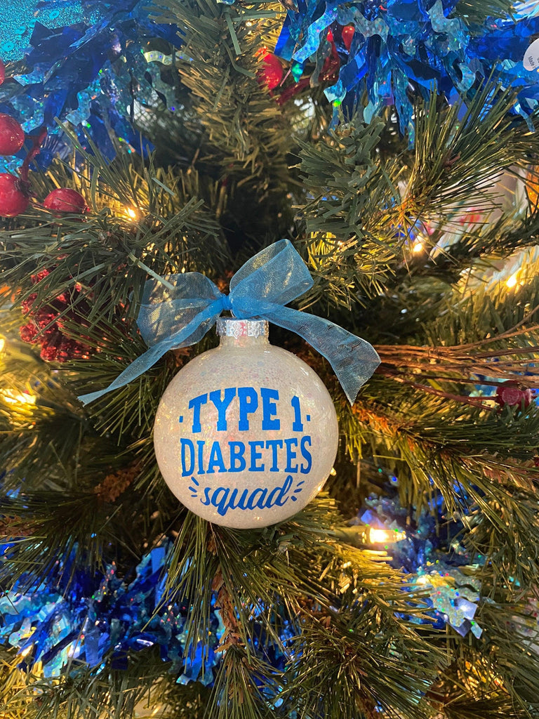 Diabetes Ornament, Type 1 Diabetes Ornament, Awareness Ornament, Type 1 Diabetes Squad Ornaments, White Ornaments, Autoimmune, T1D Gifts - The Useless Pancreas