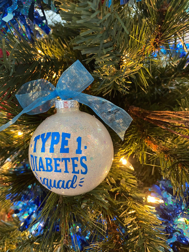 Diabetes Ornament, Type 1 Diabetes Ornament, Awareness Ornament, Type 1 Diabetes Squad Ornaments, White Ornaments, Autoimmune, T1D Gifts - The Useless Pancreas