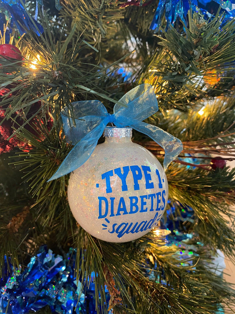 Diabetes Ornament, Type 1 Diabetes Ornament, Awareness Ornament, Type 1 Diabetes Squad Ornaments, White Ornaments, Autoimmune, T1D Gifts - The Useless Pancreas