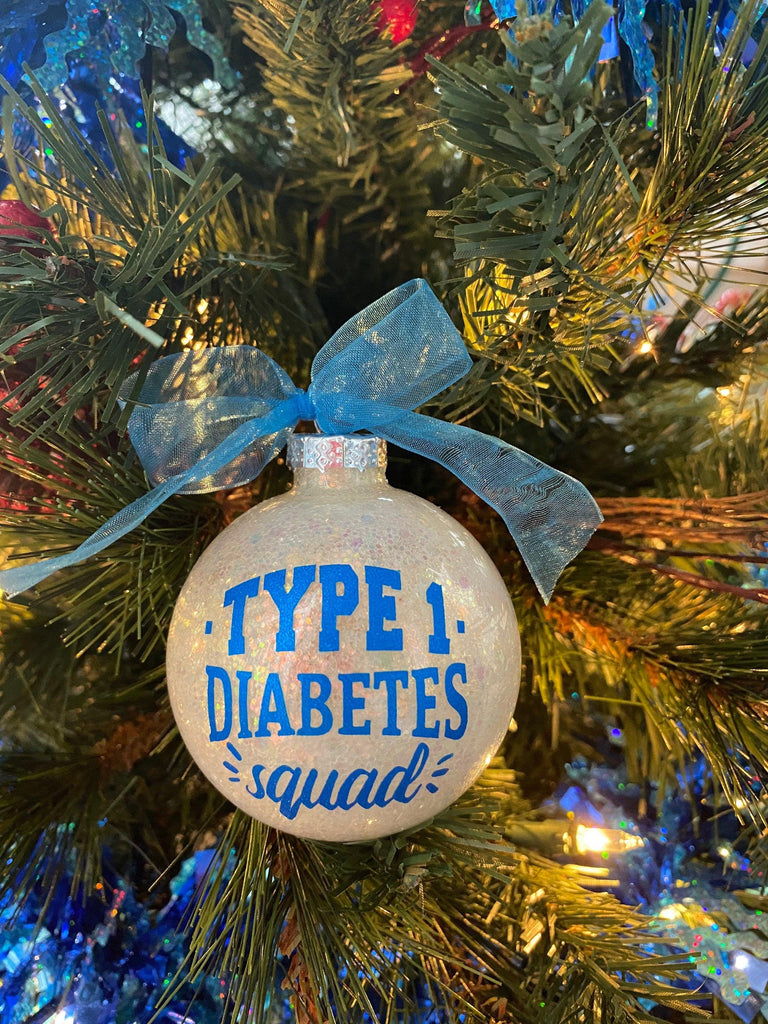 Diabetes Ornament, Type 1 Diabetes Ornament, Awareness Ornament, Type 1 Diabetes Squad Ornaments, White Ornaments, Autoimmune, T1D Gifts - The Useless Pancreas