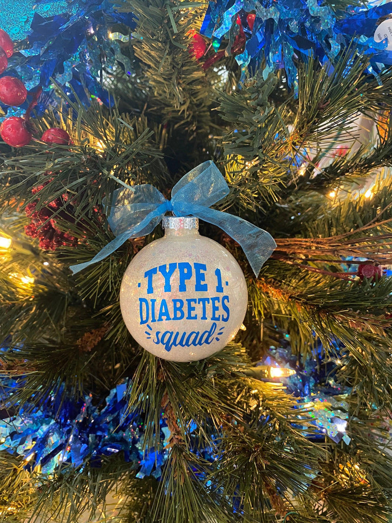Diabetes Ornament, Type 1 Diabetes Ornament, Awareness Ornament, Type 1 Diabetes Squad Ornaments, White Ornaments, Autoimmune, T1D Gifts - The Useless Pancreas