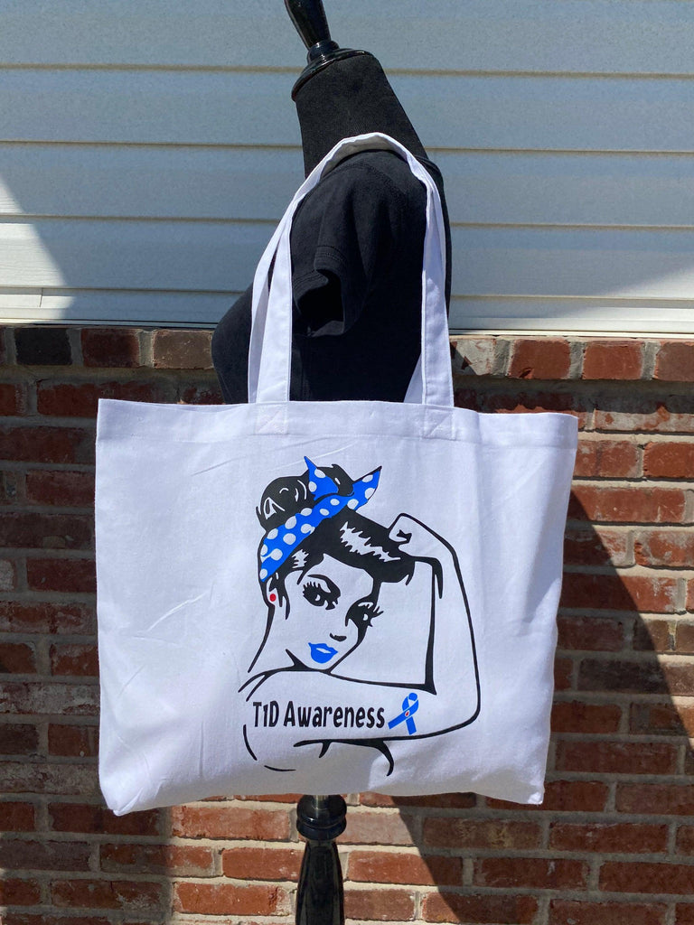 Type 1 Diabetes Awareness Tote Bag, Diabetes Gift, Diaversary Gift, T1D Mom, T1D Nana, Reuseable Bag, Diabetes Awareness, Mothers Day Gift - The Useless Pancreas