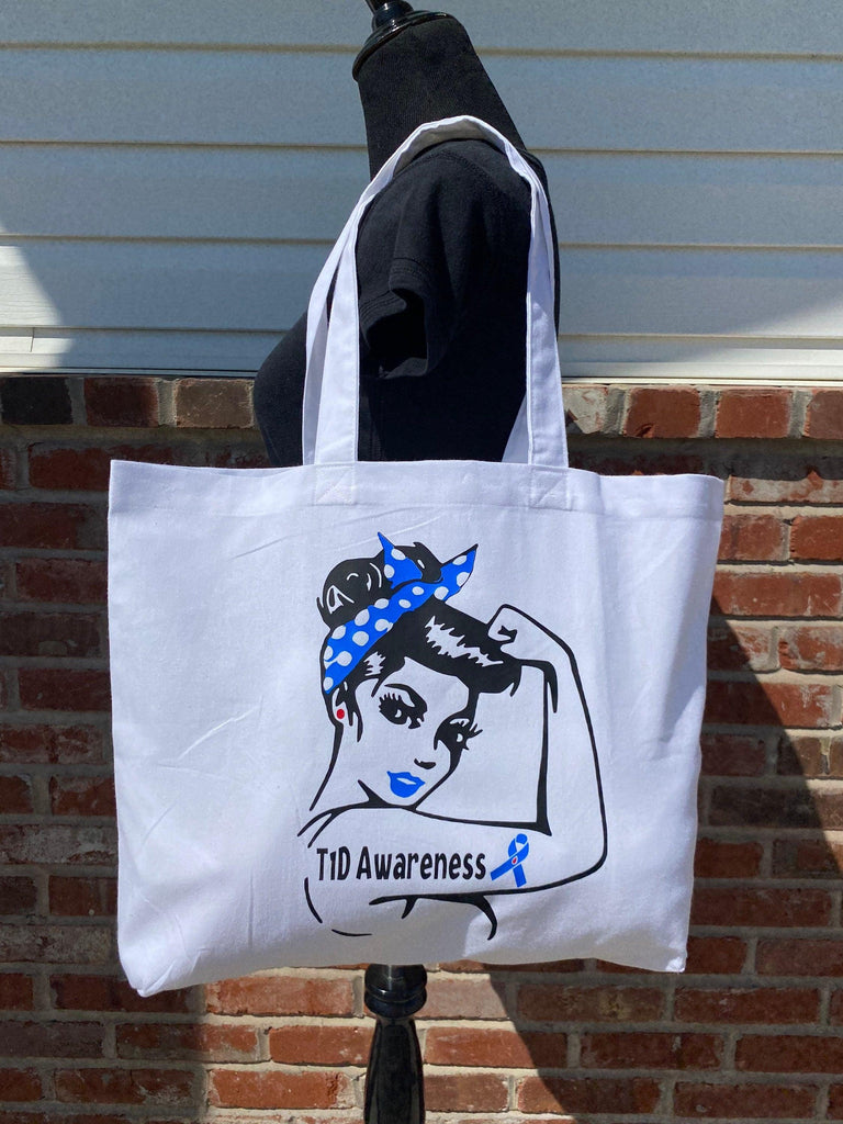 Type 1 Diabetes Awareness Tote Bag, Diabetes Gift, Diaversary Gift, T1D Mom, T1D Nana, Reuseable Bag, Diabetes Awareness, Mothers Day Gift - The Useless Pancreas