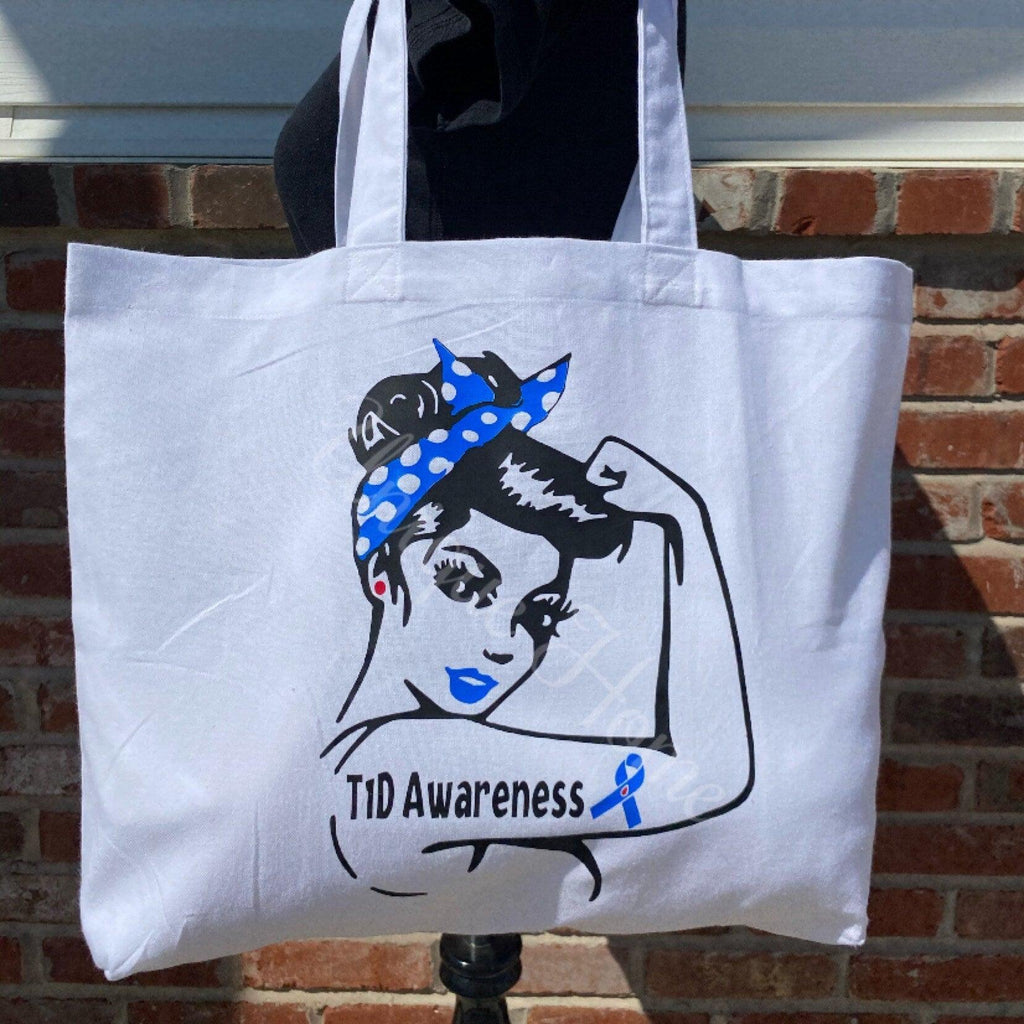 Type 1 Diabetes Awareness Tote Bag, Diabetes Gift, Diaversary Gift, T1D Mom, T1D Nana, Reuseable Bag, Diabetes Awareness, Mothers Day Gift - The Useless Pancreas