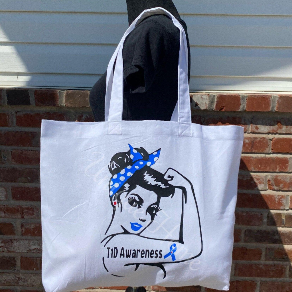 Type 1 Diabetes Awareness Tote Bag, Diabetes Gift, Diaversary Gift, T1D Mom, T1D Nana, Reuseable Bag, Diabetes Awareness, Mothers Day Gift - The Useless Pancreas