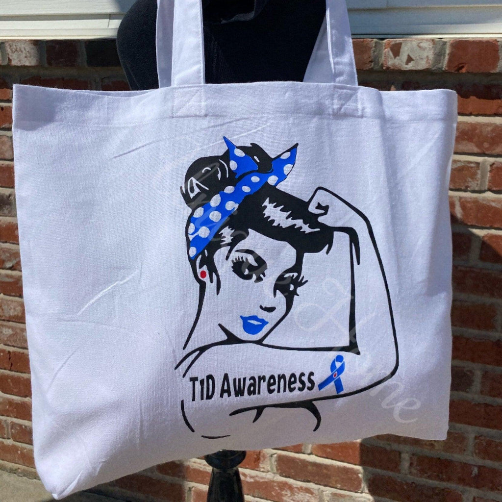 Type 1 Diabetes Awareness Tote Bag, Diabetes Gift, Diaversary Gift, T1D Mom, T1D Nana, Reuseable Bag, Diabetes Awareness, Mothers Day Gift - The Useless Pancreas