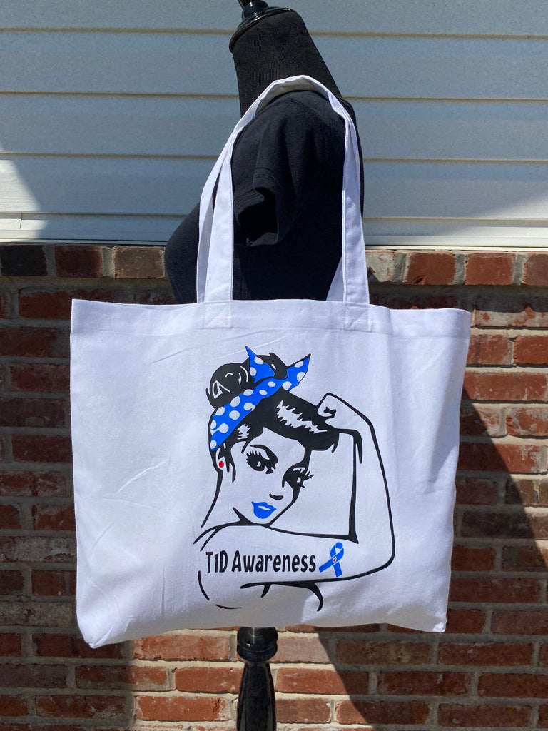 Type 1 Diabetes Awareness Tote Bag, Diabetes Gift, Diaversary Gift, T1D Mom, T1D Nana, Reuseable Bag, Diabetes Awareness, Mothers Day Gift - The Useless Pancreas