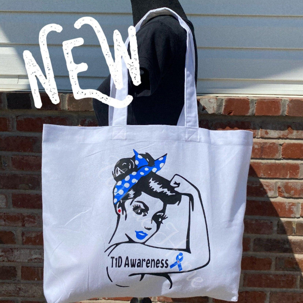 Type 1 Diabetes Awareness Tote Bag, Diabetes Gift, Diaversary Gift, T1D Mom, T1D Nana, Reuseable Bag, Diabetes Awareness, Mothers Day Gift - The Useless Pancreas