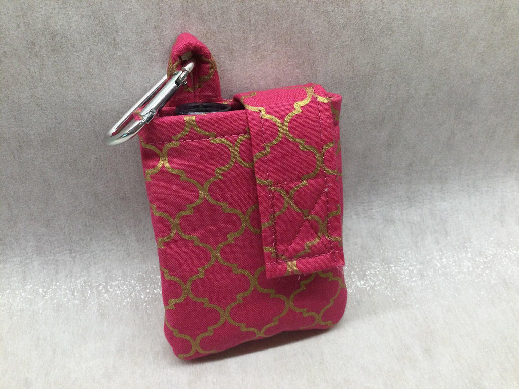 Vertical Insulin Pump Pouch/Case by Dazzling Pump Pouches - Hot Pink Gold Quatrefoil - The Useless Pancreas