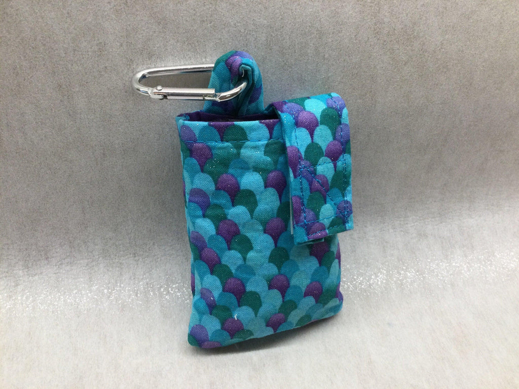 Vertical Insulin Pump Pouch/Case by Dazzling Pump Pouches- Shimmering Mermaid Scales (includes carabiner clip) - The Useless Pancreas