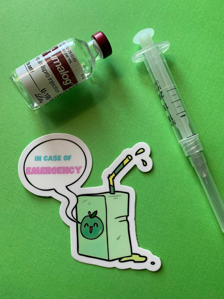 Juice box “In Case of Emergency” Sticker - The Useless Pancreas