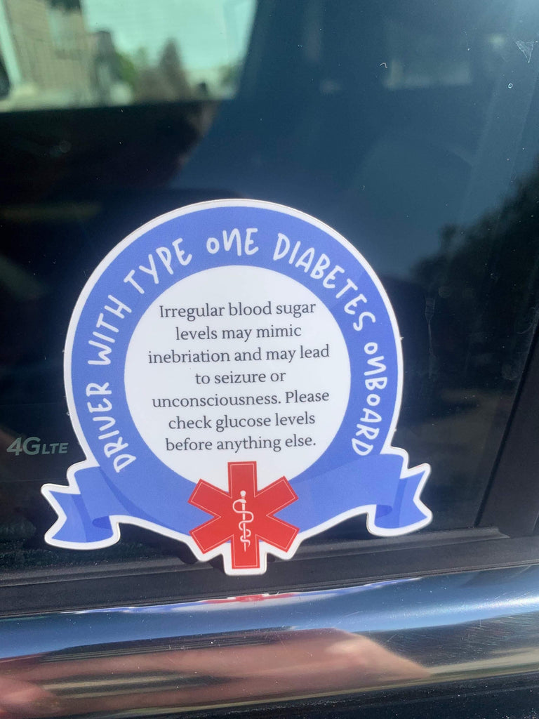 Driver with Type One Diabetes Onboard Car Sticker - The Useless Pancreas