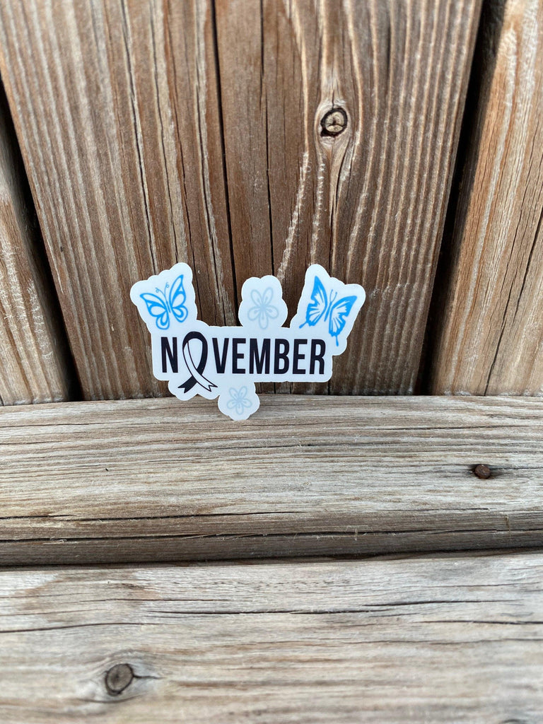 Type 1 Diabetes Awareness Month, Stickers, November Sticker, Butterfly Stickers, Blue Awareness Ribbon Sticker, Diaversary Sticker, T1D Warr - The Useless Pancreas