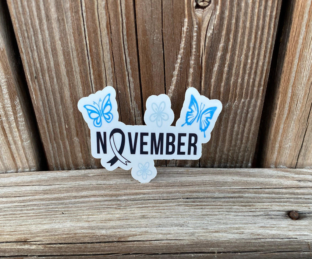 Type 1 Diabetes Awareness Month, Stickers, November Sticker, Butterfly Stickers, Blue Awareness Ribbon Sticker, Diaversary Sticker, T1D Warr - The Useless Pancreas